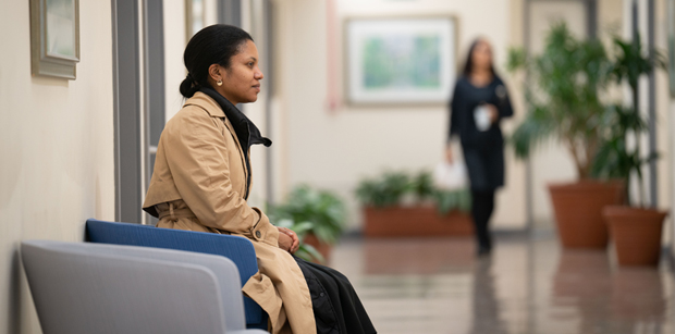 Patient at reception