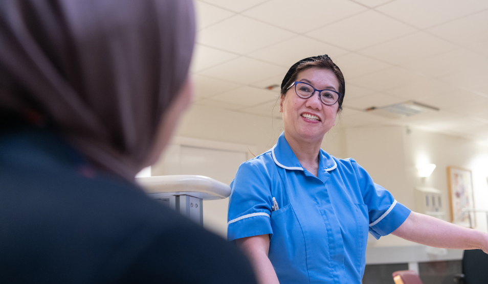 Nurse with a team member