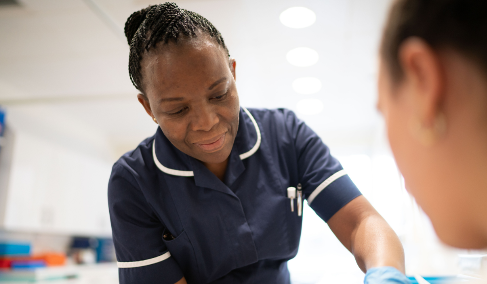 Nurse with patient
