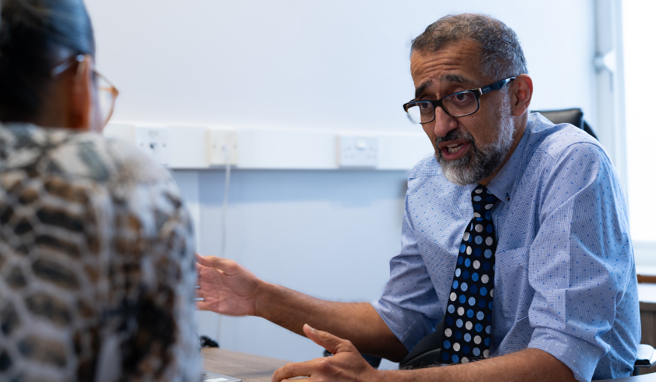 Dr Malik with patient