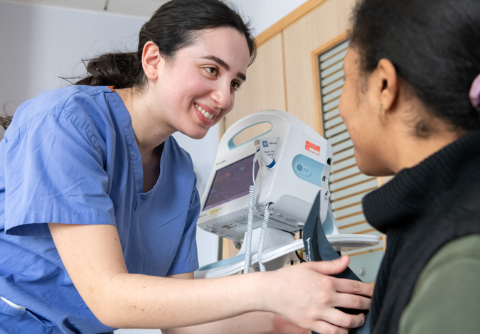 Nurse talking to a patient
