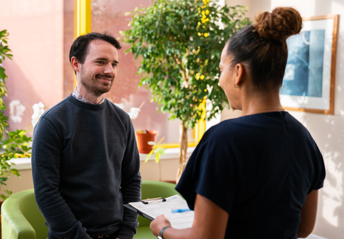 Member of staff with patient